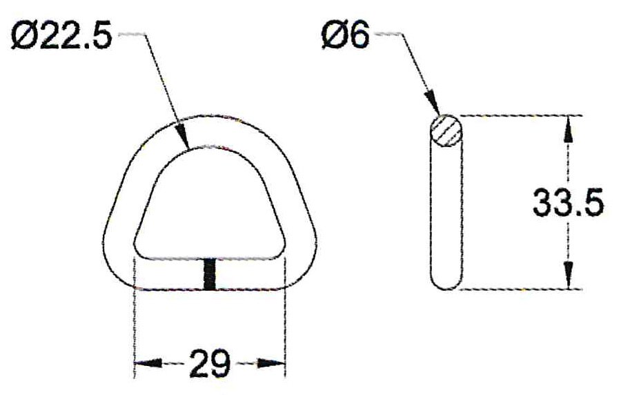 D-Ring für Bandbreite 25 mm